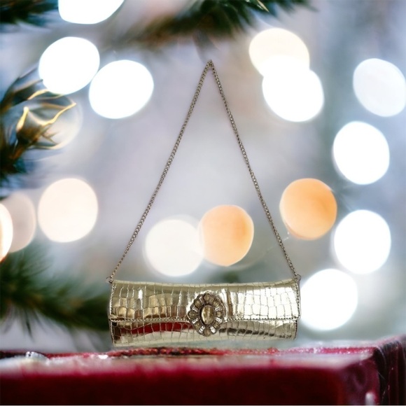 Chico’s gold Croco chain shoulder bag / clutch - Picture 10 of 11